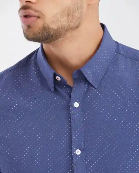 Camisa Premium Miniprint Azul Alferez Oscuro Talla M Chevignon