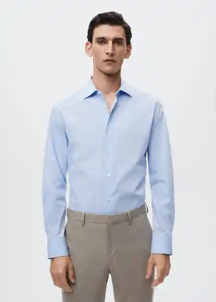Camisa Emérito Celeste Talla L Hombre Mango