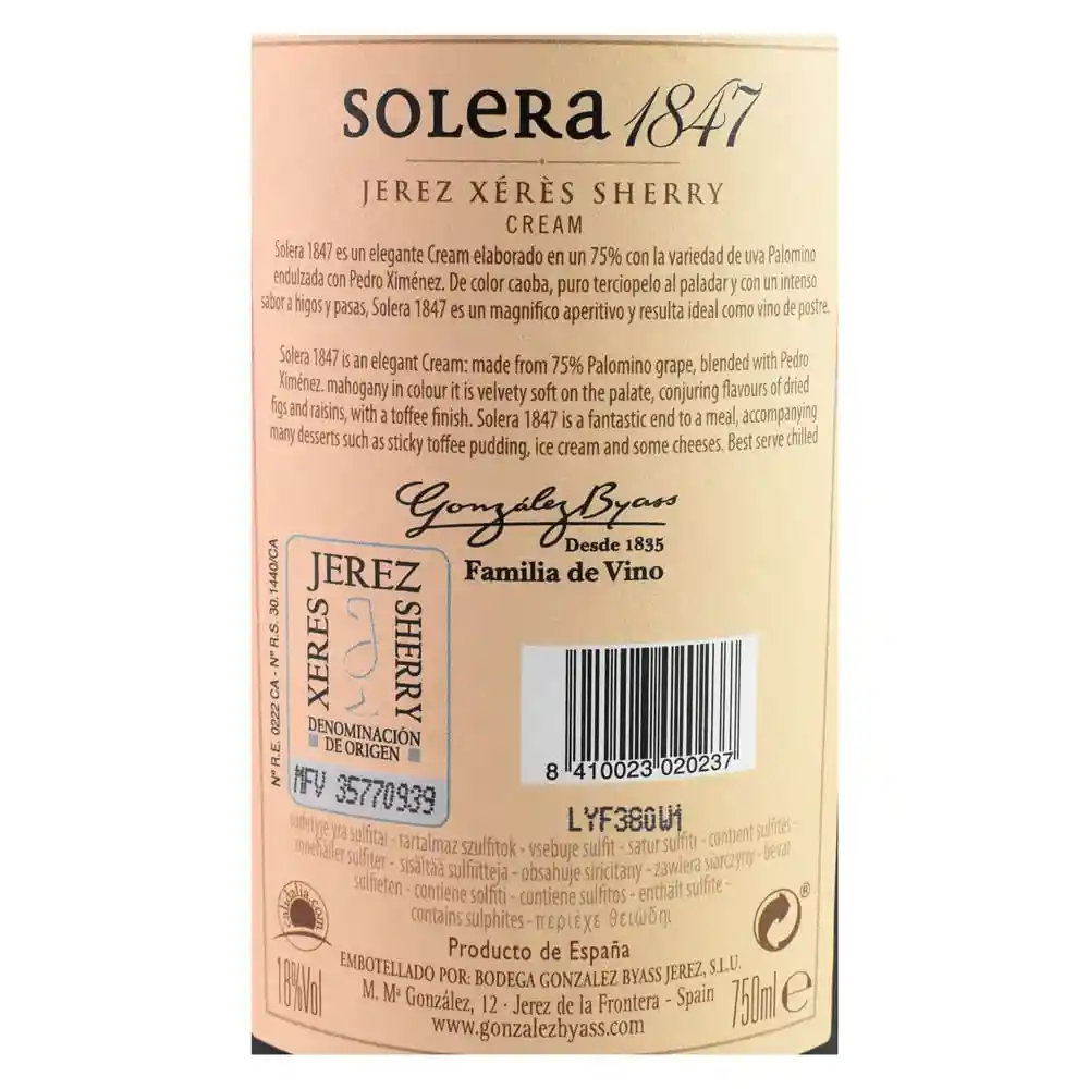 Jerez Solera 1847 Cream 750ml