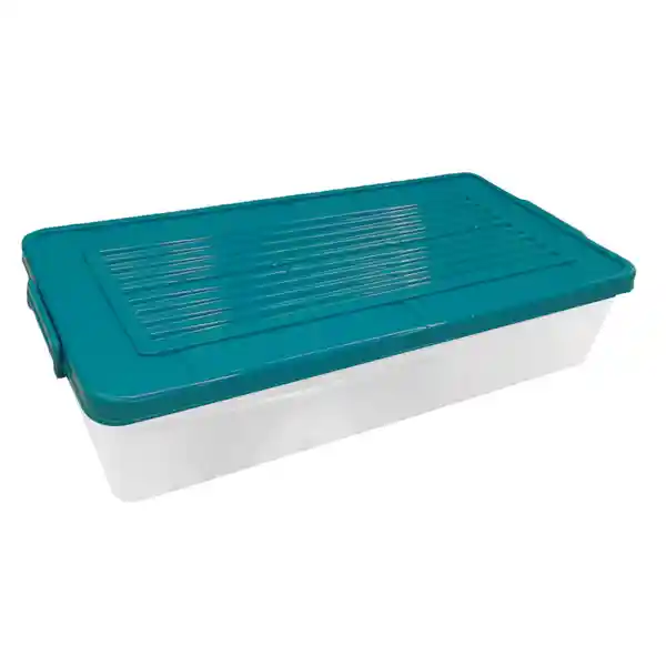 Krea Caja Organizadora Bajo Cama Con Ruedas Tapa Verde 35 L