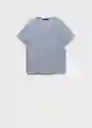 Camiseta Linito Celeste Talla S Mujer Mango