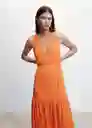 Vestido Cobalto Naranja Talla XS Mujer Mango