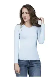 Samsara Camiseta Manga Larga Cuello Redondo Azul Claro Talla M