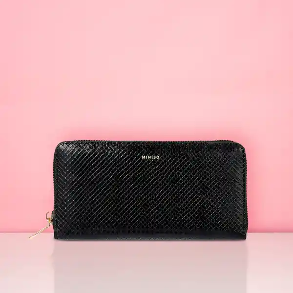 Billetera Para Mujer Elegante Grande Serie Negro Miniso