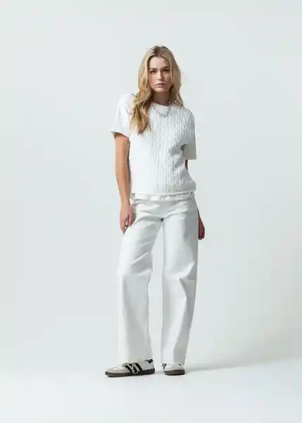 Camisa Tejido Mujer Crudo Puro Claro Talla M 582G011 Naf Naf