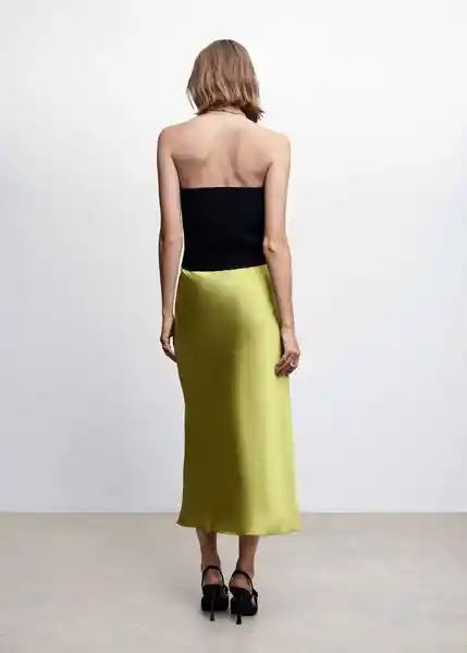 Falda Mia2 Verde Talla 24 Mujer Mango