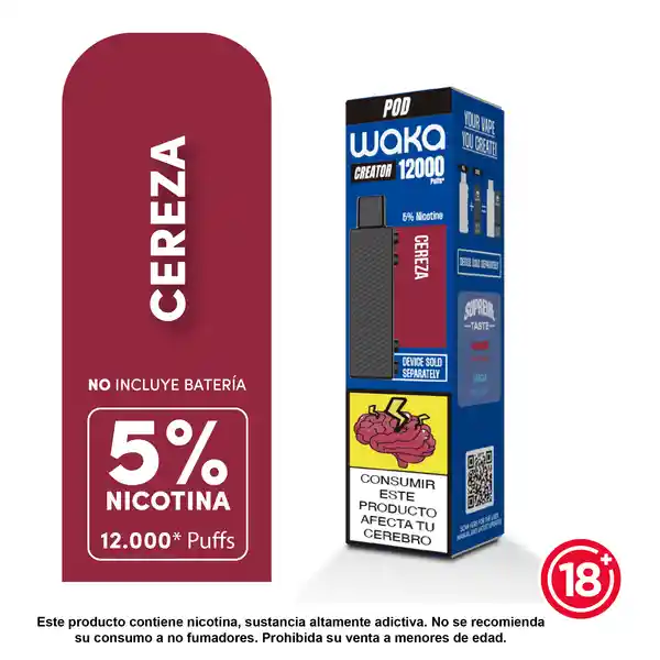 Waka Vapeador Creator Pod Cereza 5% 12K