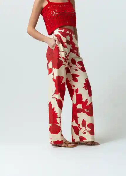Pantalón Pompeya Mujer Rojo Oscuro Talla S 532G327 Naf Naf