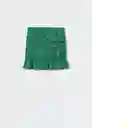 Falda Ruffle Verde Talla S Mujer Mango