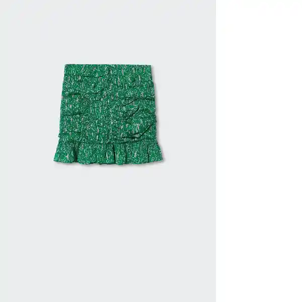 Falda Ruffle Verde Talla S Mujer Mango