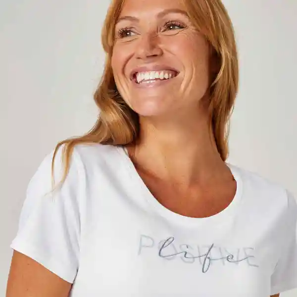 Domyos Camiseta Fitness Cuello Redondo Mujer Blanco Talla L 500