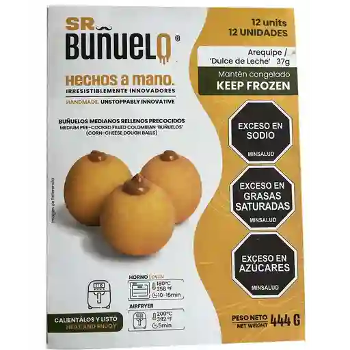 Buñuelos congelados rellenos de arequipe