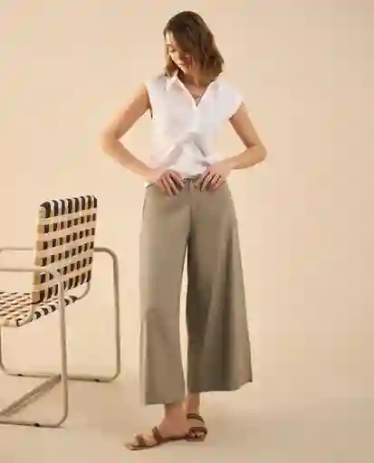 Pantalón Enigma Preteñido Verde Talla 14 432G008 Esprit