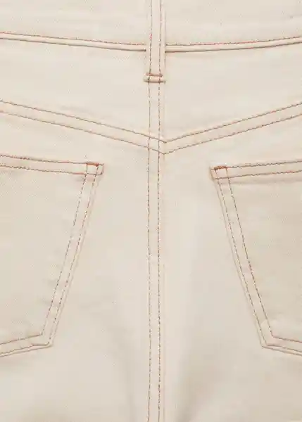 Jean Newmom Off White Talla 34 Mujer Mango