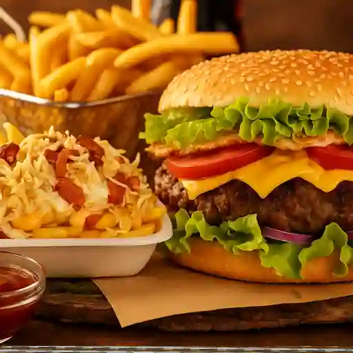 2 Hamburguesa con salchipapa