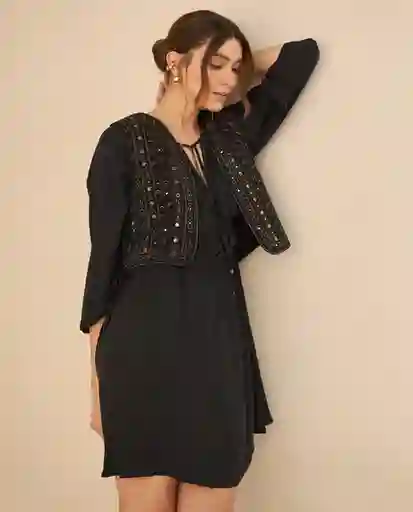 Vestido Jaguar Negro Ultraoscuro Talla L 492G000 Esprit