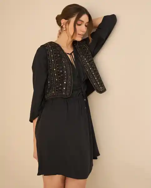 Vestido Jaguar Negro Ultraoscuro Talla L 492G000 Esprit