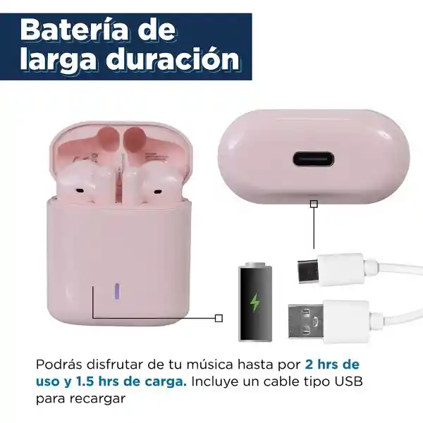 Auriculares Inalámbricos Macaron Rosa Modelo S88 Miniso