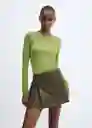 Falda Meli Verde Talla 36 Mujer Mango