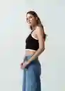 Camiseta Mujer Negro Puro Ultra Oscuro Talla L 402G032 Naf Naf