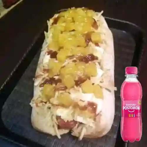 Combo Perro Caliente Hawaino + Manzana 250 ml