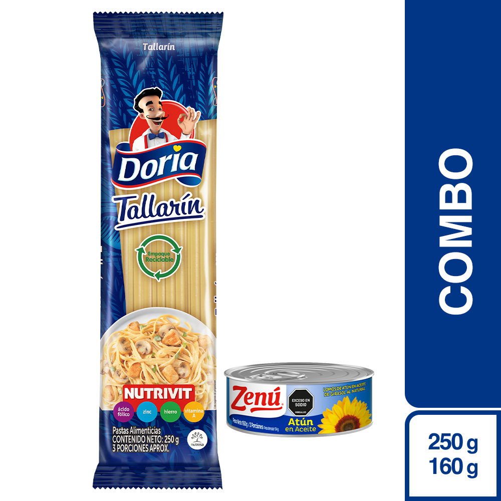 Combo Zenú Atún Aceite + Doria Pasta Tallarín