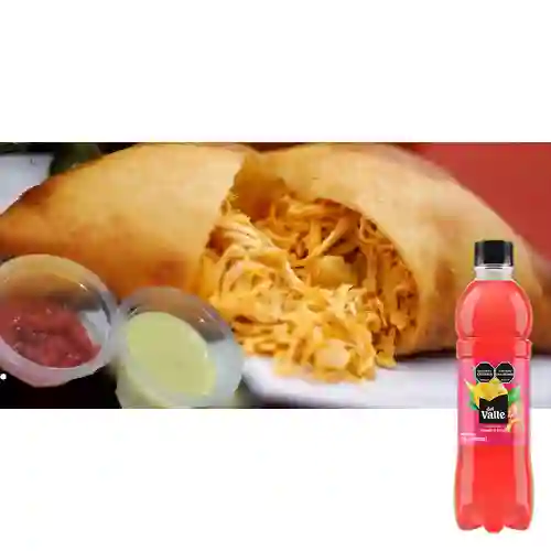Empanada Pollo Grande Venezolana +Del Valle Mango Fresa 500ml