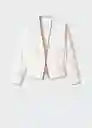 Blazer Americana Leli Off White Talla L Mujer Mango