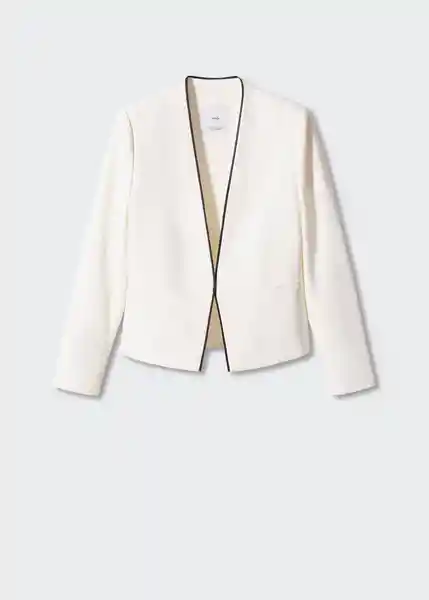 Blazer Americana Leli Off White Talla L Mujer Mango