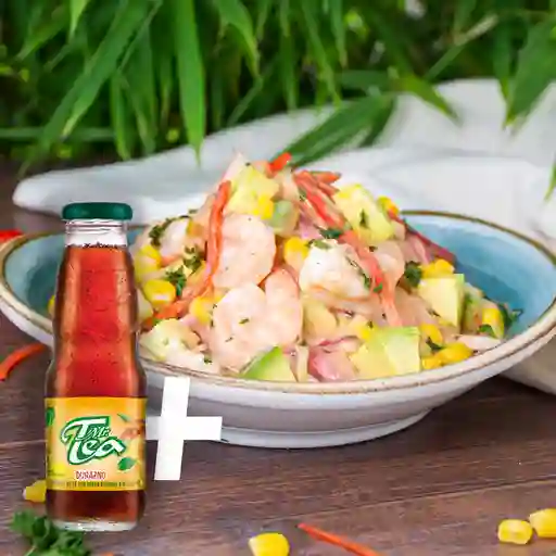Combo cevichecamarón+mrtea durazno 300ml