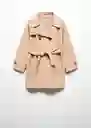 Abrigo Trench Trench 6 Camel Talla 09 Niñas Mango