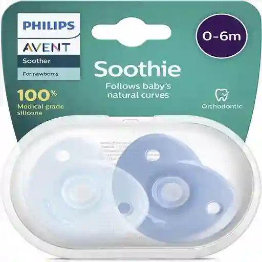 Chupetes Avent Soothies Azul 0-6 M X 2 Un