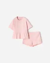 Conjunto Manga Corta y Pantalón Corto Bebita Macarena Baby Fresh Talla 12-18m