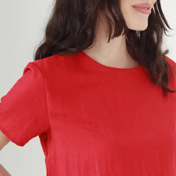 Blusa Cuello Redondo Manga Corta Rojo Talla S 690140
