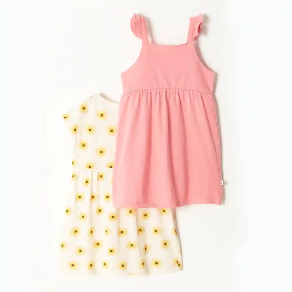 Vestido Corto en Algodón Bebita Sigrid X2 Baby Fresh Talla 6t