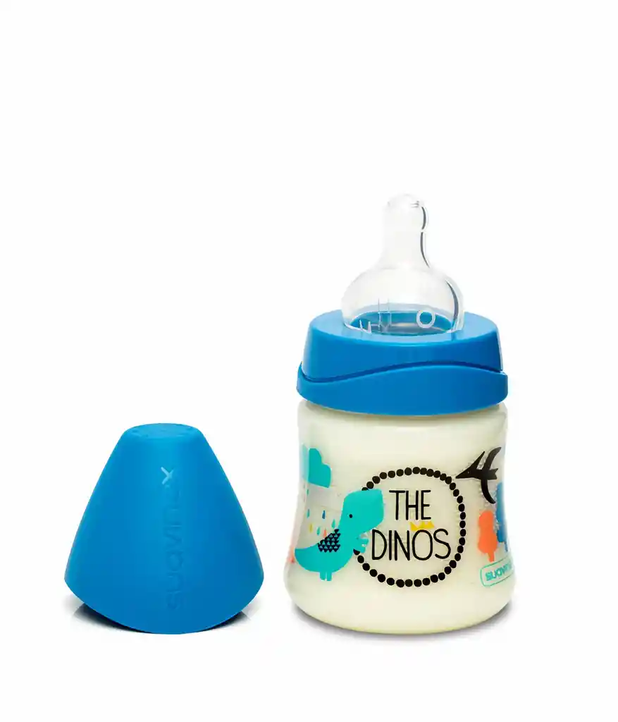 Suavinex Biberón The Dinos Tres Posiciones Azul Oscuro
