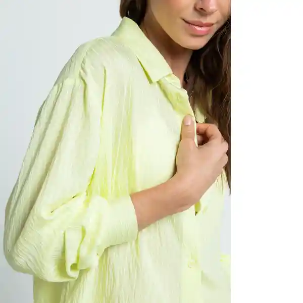 Camisa Punky Mujer Amarillo Risueno Claro Talla L Naf Naf