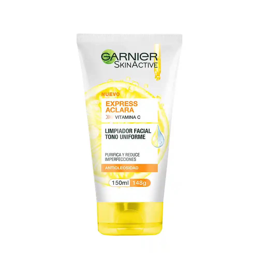 Gel limpiador facial Garnier Vitamina C Express Aclara 150 ml