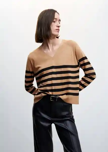 Saco Jersey Lucavr Camel Talla L Mujer Mango