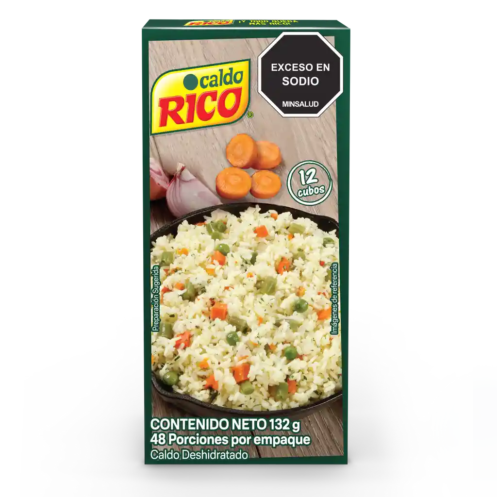 Caldo RICO deshidratado con verduras 12 cubos x 132g