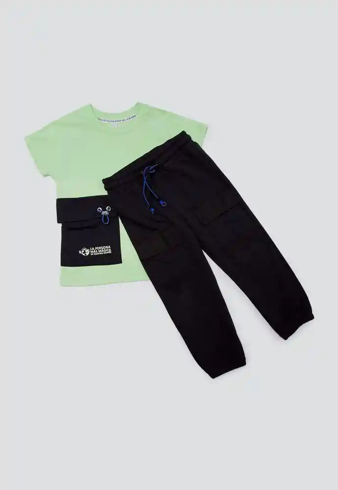 Conjunto Largo 9/12meses-negro
