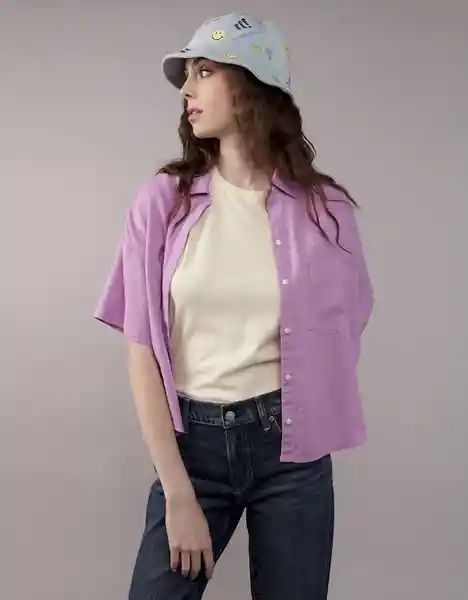 Camisa Mujer Morado Talla: SMALL 6065500 American Eagle