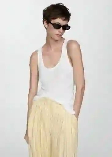 Top Bobar Blanco Talla S Mujer Mango