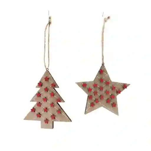 Adorno Estrellas Rojas Bosque Krea