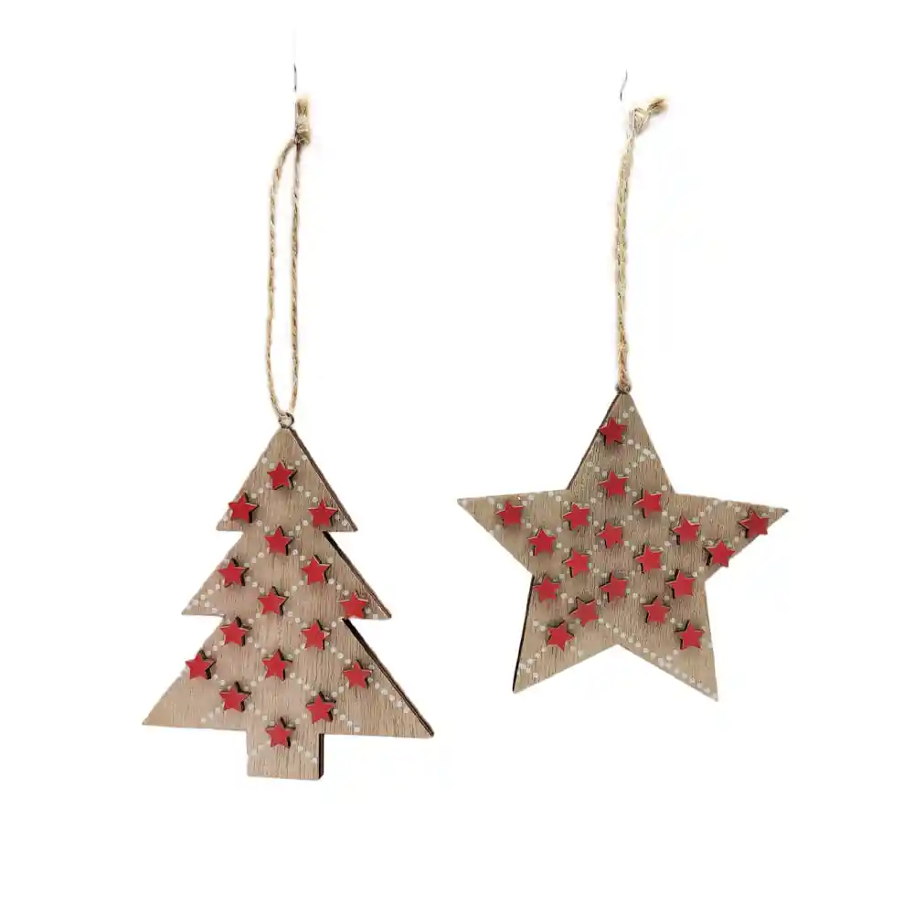 Adorno Estrellas Rojas Bosque Krea