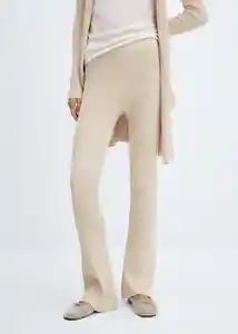 Pantalón Flare Beige Talla M Mujer Mango