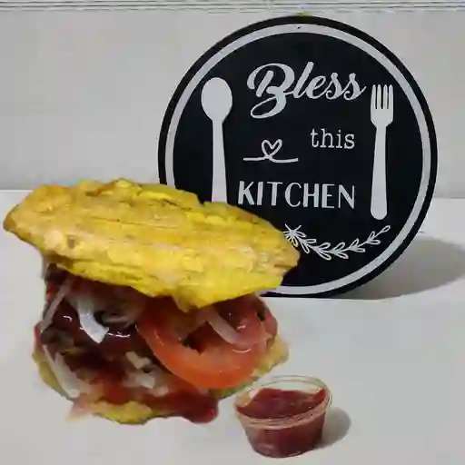 Hamburguesa de Patacon Vegetariana
