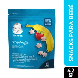 Snack para bebés GERBER Nutripuffs Banana Fresa Bolsa x 42g