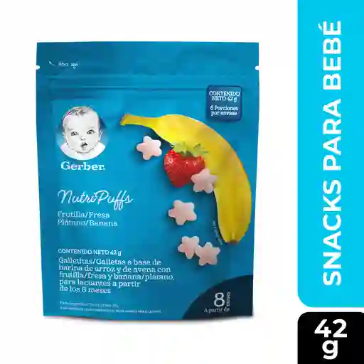 Snack para bebés GERBER Nutripuffs Banana Fresa Bolsa x 42g