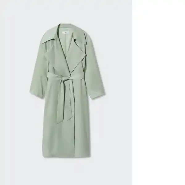 Trench Mare-A Verde Pastel Talla L Mujer Mango